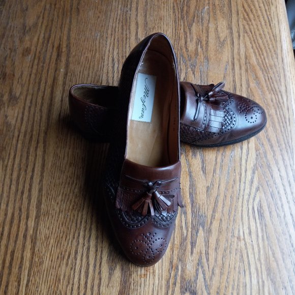 Basketweave Leather Tassel Detail Oxford Wingtip Loafers Sz 8 Academia Artisanal main image 13